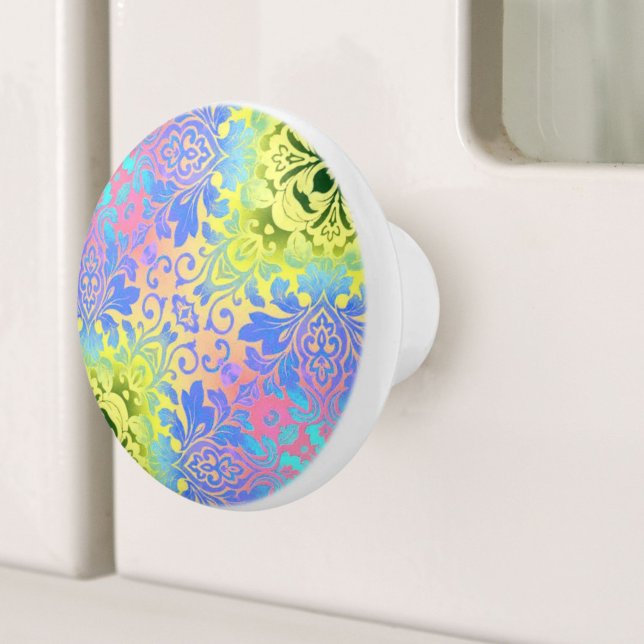 Modern chic mandala turquise aqua bohemian knopp (Modern chic mandala turquoise aqua bohemian ceramic knob)