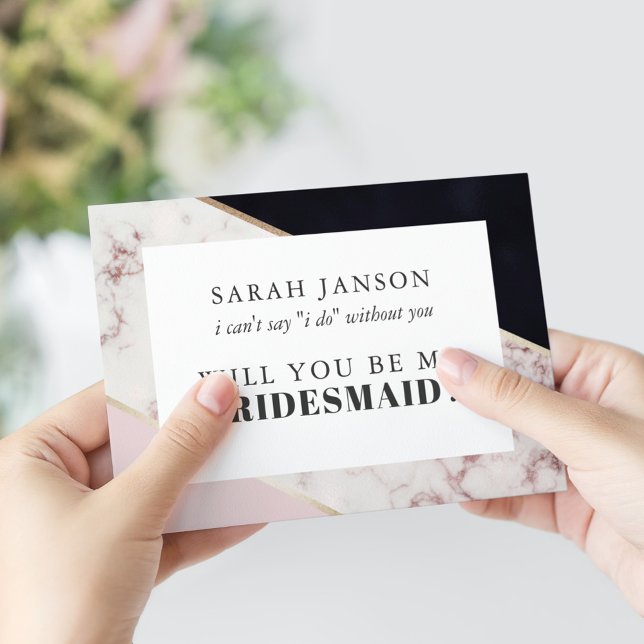 Modern Chic Marble Bridesmaid Inbjudningar (Skapare uppladdad)