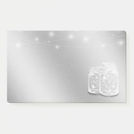 Modern Chic Mason Burk String Ljus Silver Flower Post-it Block