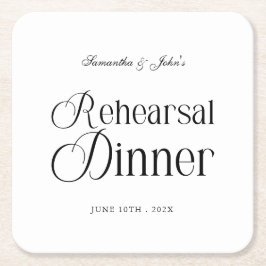 Modern Chic Middagsbjudning Inför Bröllopet Underlägg Papper Kvadrat
