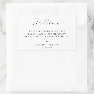 Modern chic minimalist välkomsttext rektangulärt klistermärke