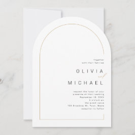 Modern chic minimalistisk fotobåge bröllop inbjudningar