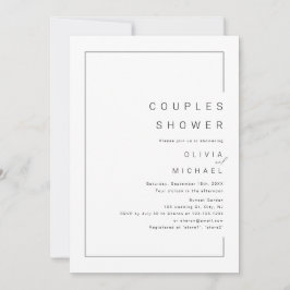 Modern chic minimalistisk fotodusch i par dusch in inbjudningar