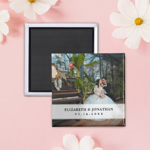 Modern Chic - minimalistisk par fotobröllop-favori Magnet