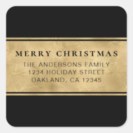 Modern Chic - minimalistisk svart Guld-jultorg Fyrkantigt Klistermärke
