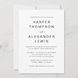 Modern Chic Minimalistisk Typografi Bröllop Inbjudningar