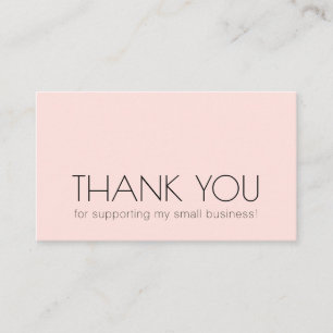 Modern Chic Minimalistisk Typografi Tack Rosa Visitkort