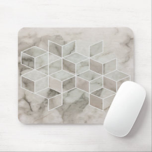 modern chic minimalistisk vit marmorgul geometri musmatta