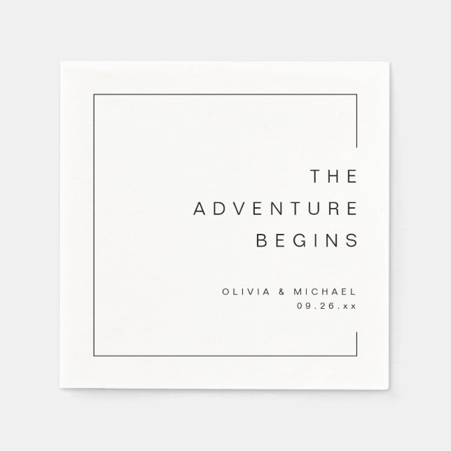 Modern Chic - minimalistiskt Bröllop Pappersservett (Framsidan)