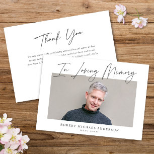 Modern Chic - minimalistiskt i Loving Memory Photo Inbjudningar