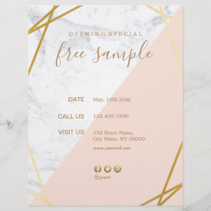 Modern Chic - minimalt geometriskt Marble Guld 8,5 Reklamblad