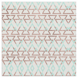 Modern Chic Mint Grönt Ro Guld Glitter Triangles Tyg