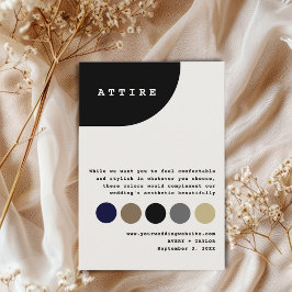 Modern Chic Monochrome Wedding Dress Code Card Tilläggskort