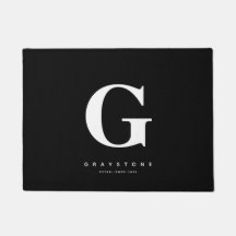 Modern Chic Monogram Namn Black & White