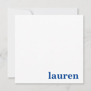 Modern Chic Monogram Namn i flottan Anteckningskort
