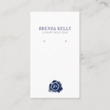 Modern Chic Monogram Navy & White QR Code Earratio