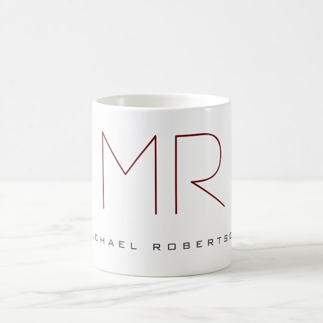 Modern Chic Monogram-Professionell Kaffemugg (Center)
