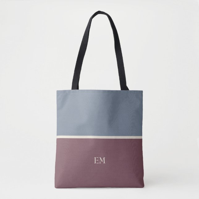 Modern Chic Monogrammed Tote Bag Tygkasse (Framsida)