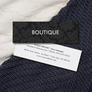 Modern Chic Mörk Snöre Mode Boutique Mini Visitkort