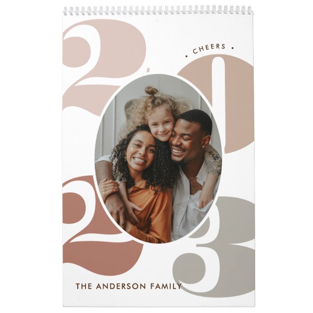 Modern Chic multifotofamiljeminnen Kalender (Omslag)