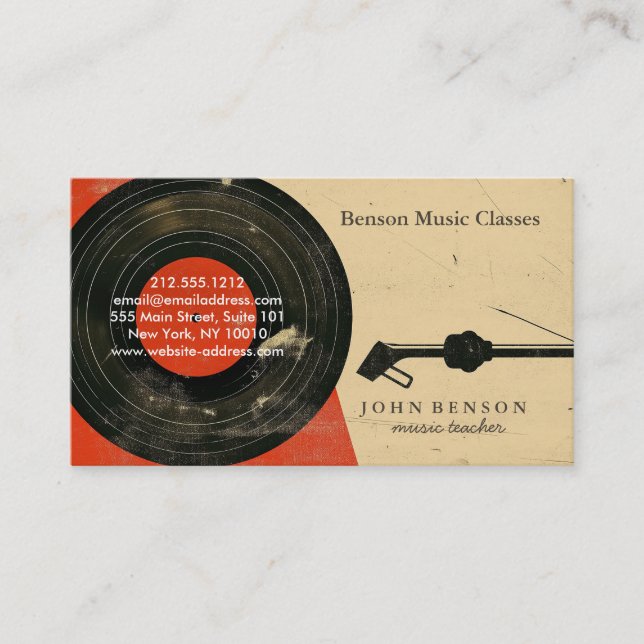 Modern chic Music Lessons Visitkort (Framsida)