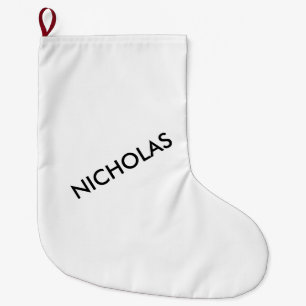 Modern Chic Namn IT Personlig White Stor Julstrumpa