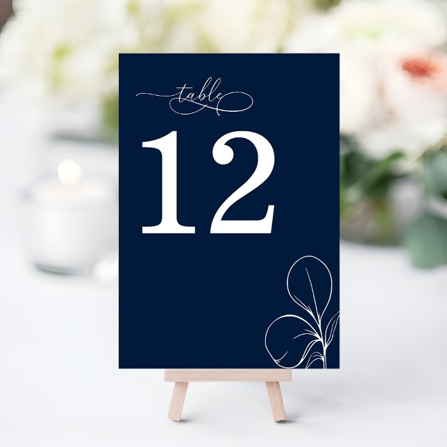 Modern Chic Navy Blue Wedding Bordsnummer (Skapare uppladdad)