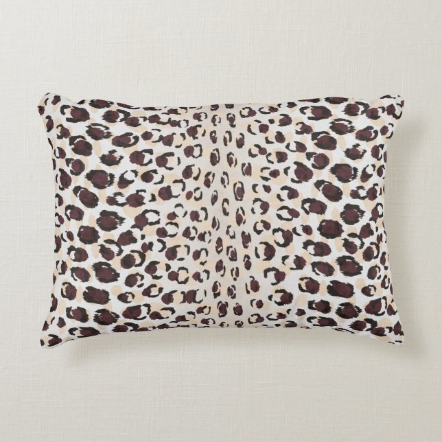 Modern chic neutralt brun cheetah print mönster prydnadskudde (Framsidan)