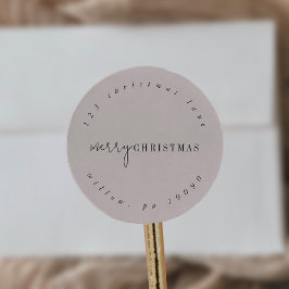 Modern Chic-Neutralt, cirkulär Returadress Runt Klistermärke