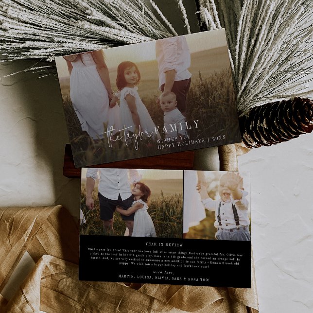 Modern Chic | Nyheter för Black Photo Overlay Fami Julkort (Skapare uppladdad)