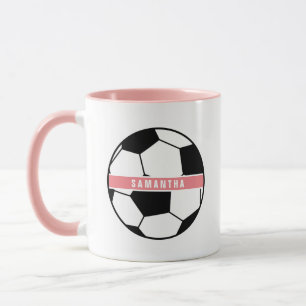 Modern Chic Ocer Ball Girly Rosa Sports Monogram Mugg