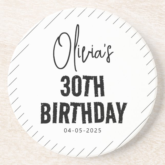 Modern Chic och minimalis för svart skript i 30års Underlägg (Framsidan)