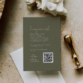 Modern Chic Oliv grönt Honeymoon Wish i Bröllop Tilläggskort