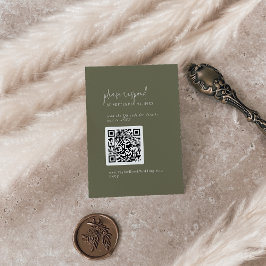 Modern Chic Oliv grönt QR-kodOSA Tilläggskort