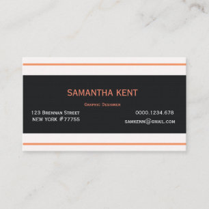 Modern chic orange och svart visitkort