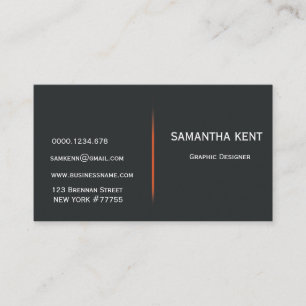 Modern chic orange och svart visitkort