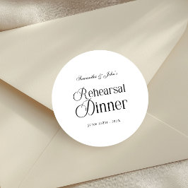 Modern Chic Övningsmiddag Runt Klistermärke