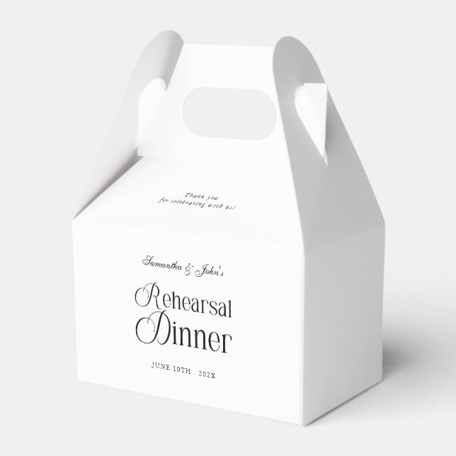 Modern Chic Övningsmiddag Tackar Presentaskar (Baksidan Sidan)
