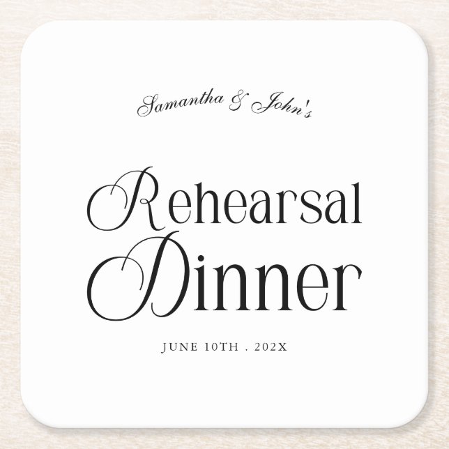 Modern Chic Övningsmiddag Underlägg Papper Kvadrat (Framsidan)