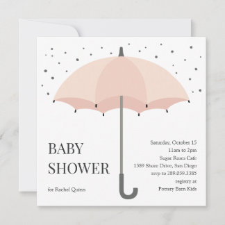 Modern chic paraply ritning baby shower inbjudningar