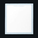 Modern Chic Pastel Dusty Blue Gingham Play Check Anteckningsblock<br><div class="desc">Anteckningsblocket Modern Pastel Light Dusty Blue Gingham Play Check</div>