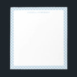 Modern Chic Pastel Dusty Blue Gingham Play Check Anteckningsblock<br><div class="desc">Anteckningsblocket Modern Pastel Light Dusty Blue Gingham Play Check</div>
