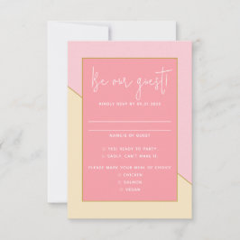Modern Chic Pastel Rosa Cream Guld Script Bröllop OSA Kort