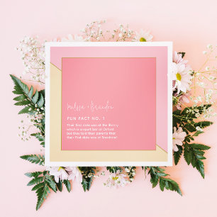 Modern Chic Pastell Rosa Guld Bröllop Roliga Fakta Pappersservett