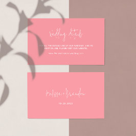 Modern Chic Pastell Rosa Skript Typografi Bröllop Tilläggskort