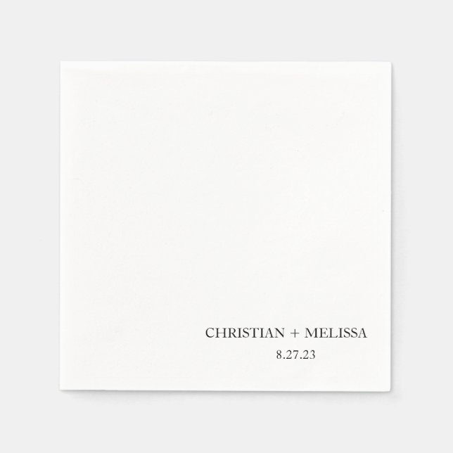Modern Chic Personlig bröllop Napkin Pappersservett (Framsidan)