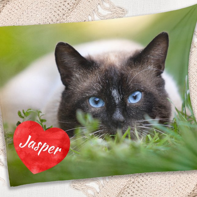 Modern Chic Pet Photo Personlig Cat Lover Fleecefilt (Skapare uppladdad)