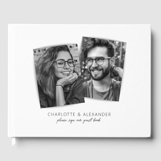 Modern Chic Photo Bröllop Guest Bok (Framsida)