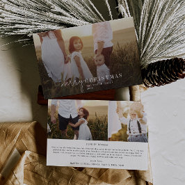 Modern Chic Photo Overlay Family Nyhetsjul Julkort