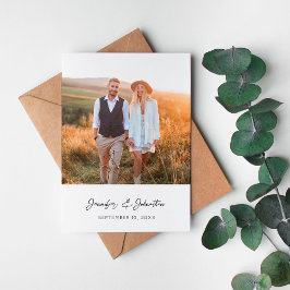 Modern Chic Photo Verti W Spara datum V2 Inbjudningar